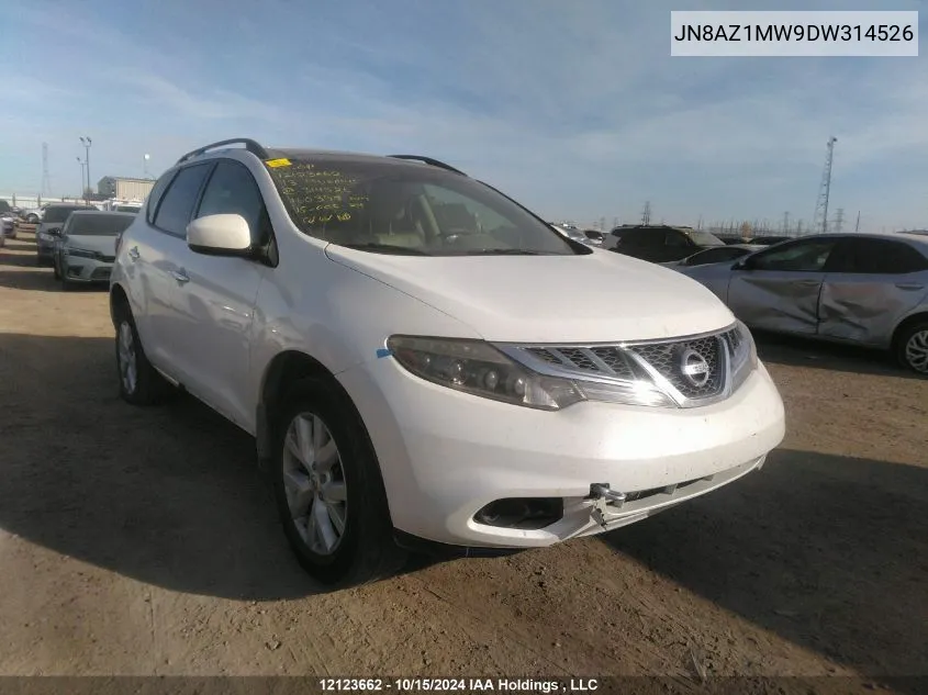 2013 Nissan Murano VIN: JN8AZ1MW9DW314526 Lot: 12123662