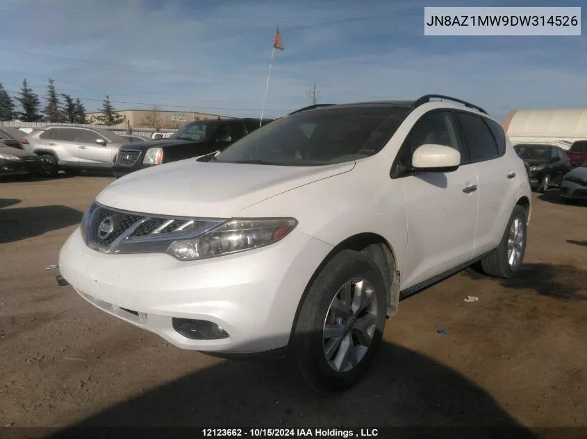 2013 Nissan Murano VIN: JN8AZ1MW9DW314526 Lot: 12123662