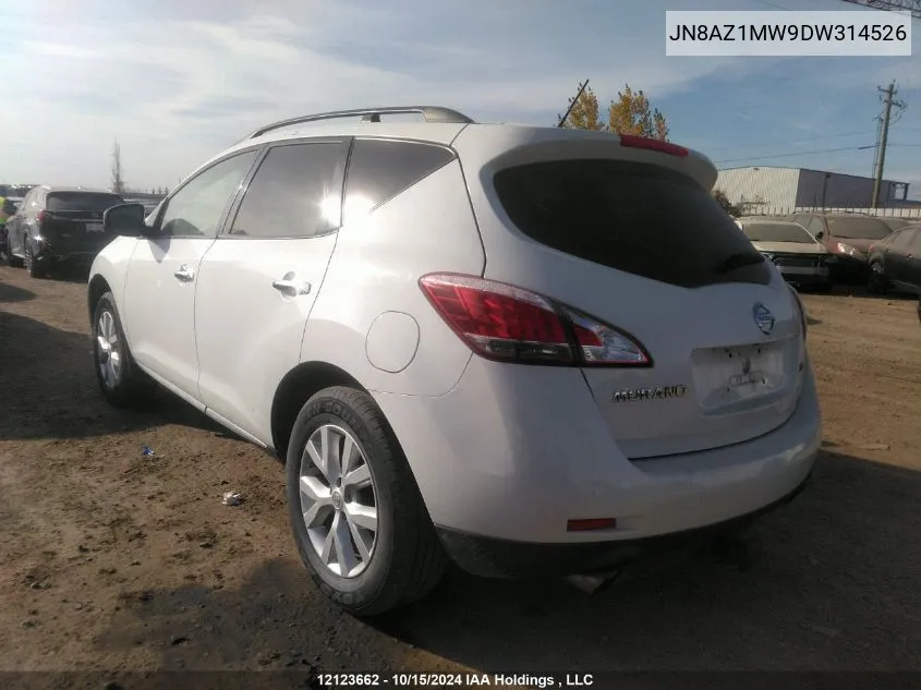 2013 Nissan Murano VIN: JN8AZ1MW9DW314526 Lot: 12123662