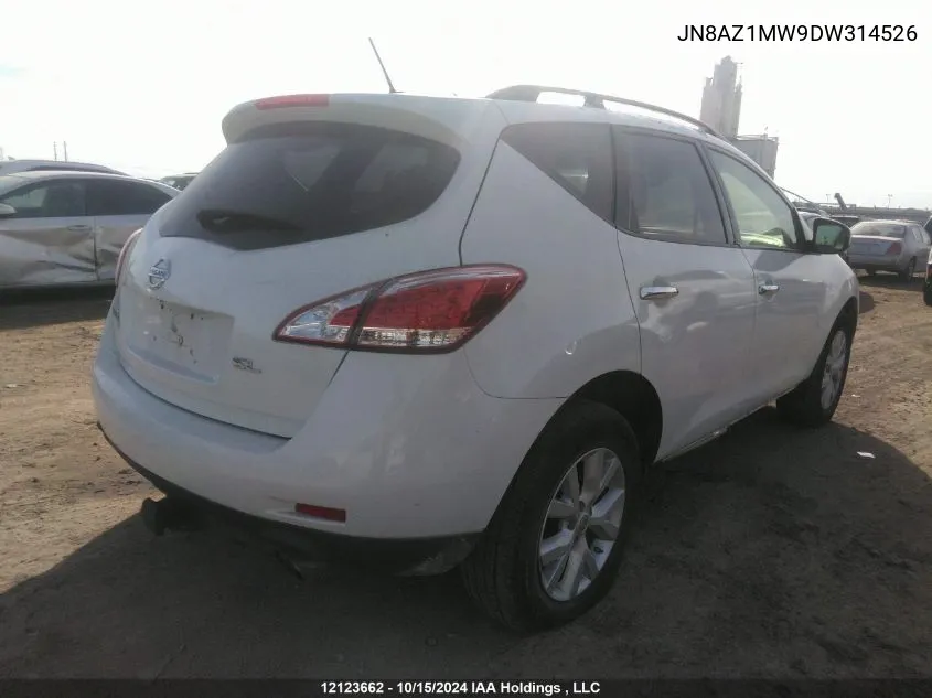 2013 Nissan Murano VIN: JN8AZ1MW9DW314526 Lot: 12123662