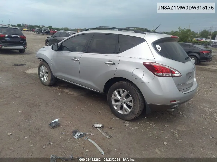 JN8AZ1MW0DW315175 2013 Nissan Murano Sl