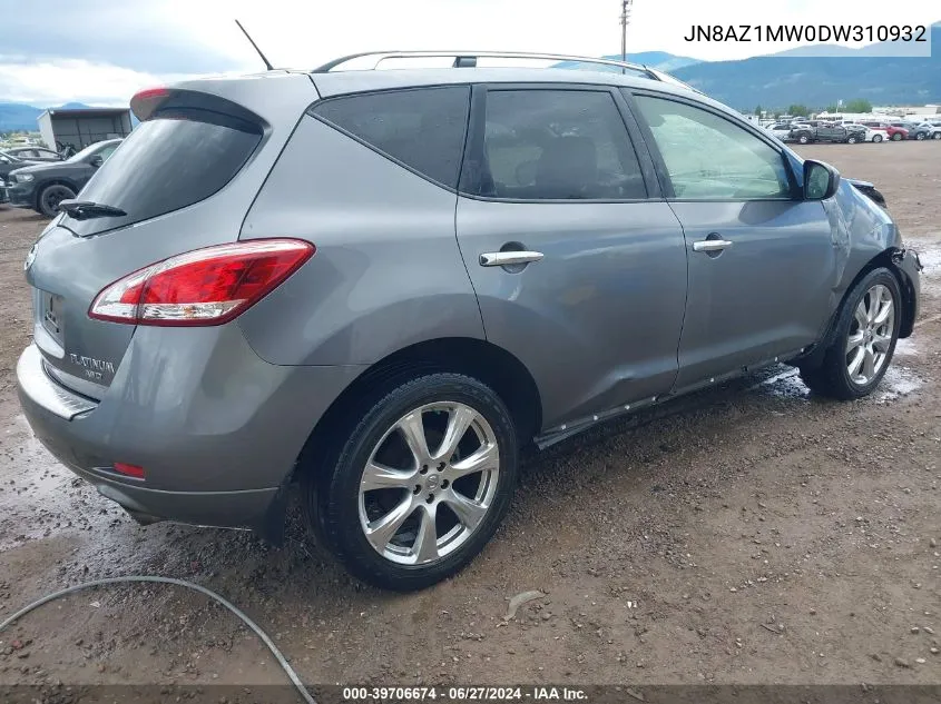 JN8AZ1MW0DW310932 2013 Nissan Murano Le