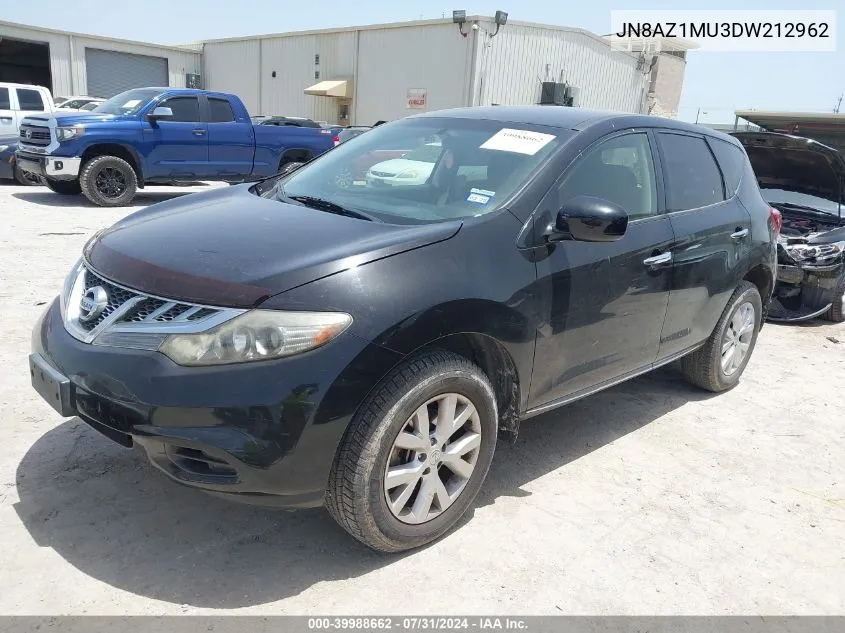 2013 Nissan Murano S VIN: JN8AZ1MU3DW212962 Lot: 39988662