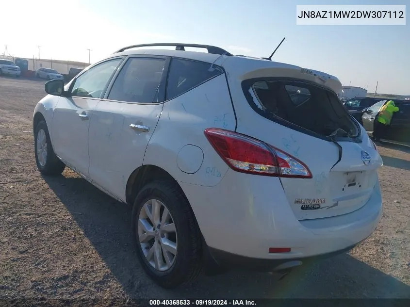 2013 Nissan Murano Sl VIN: JN8AZ1MW2DW307112 Lot: 40368533