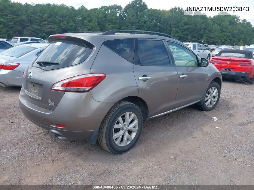 2013 Nissan Murano S/Sl/Le VIN: JN8AZ1MU5DW203843 Lot: 40400486