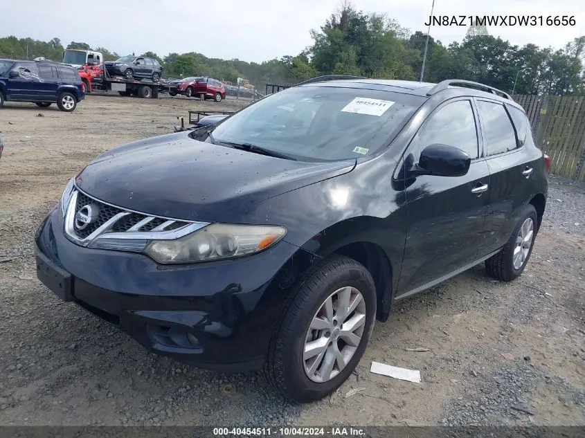 JN8AZ1MWXDW316656 2013 Nissan Murano Sl