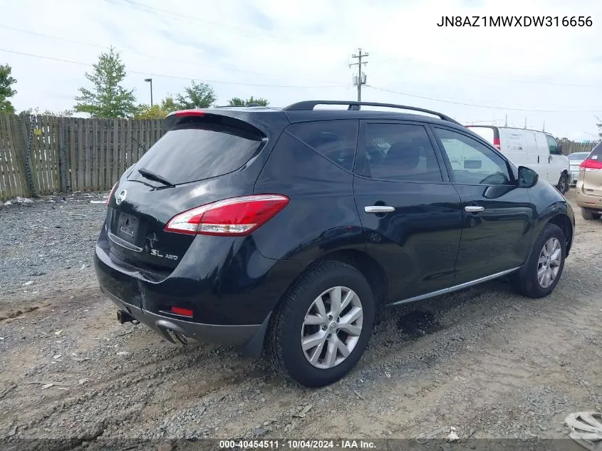 2013 Nissan Murano Sl VIN: JN8AZ1MWXDW316656 Lot: 40454511