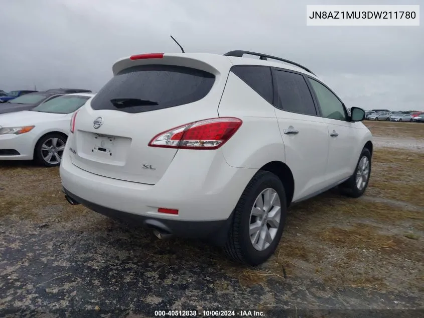 2013 Nissan Murano Sl VIN: JN8AZ1MU3DW211780 Lot: 40512838