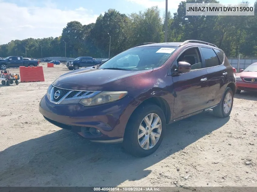 2013 Nissan Murano Sv VIN: JN8AZ1MW1DW315900 Lot: 40569814