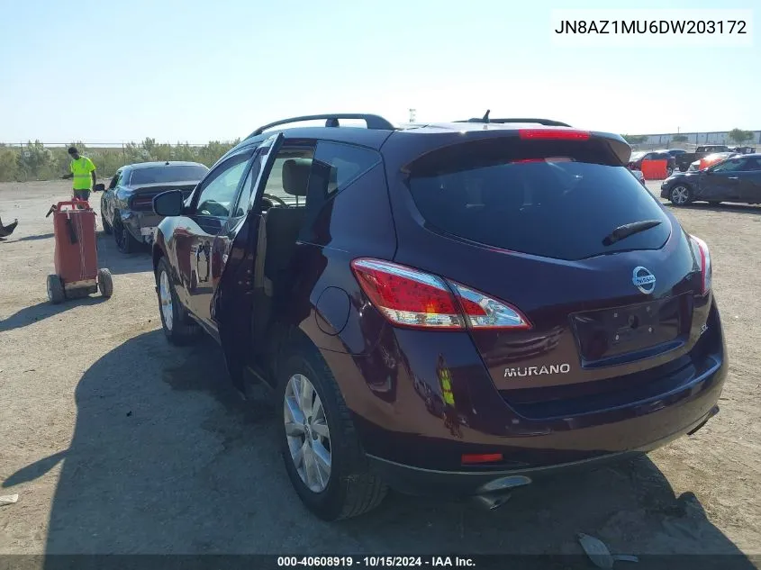 JN8AZ1MU6DW203172 2013 Nissan Murano Sl