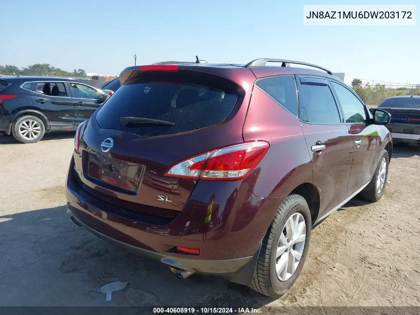 JN8AZ1MU6DW203172 2013 Nissan Murano Sl