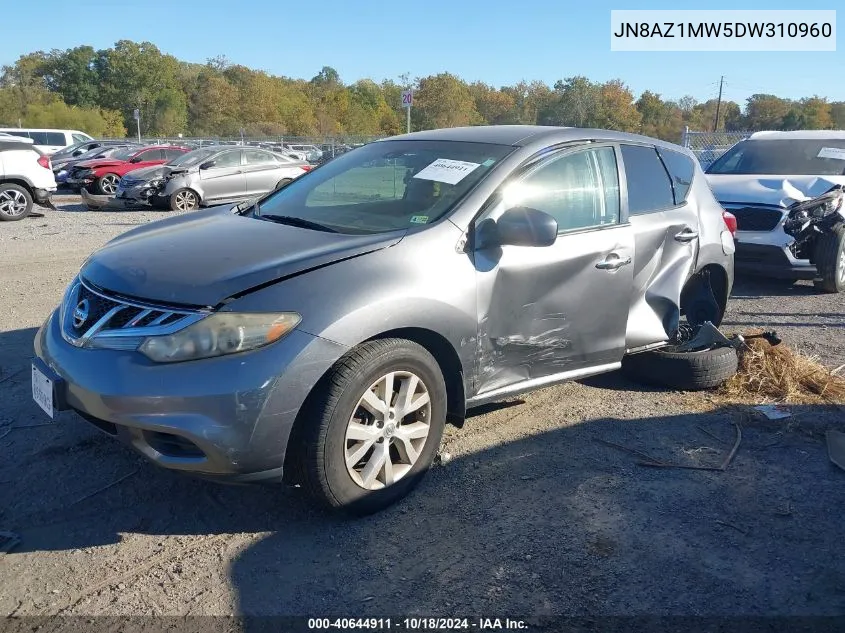 2013 Nissan Murano S VIN: JN8AZ1MW5DW310960 Lot: 40644911