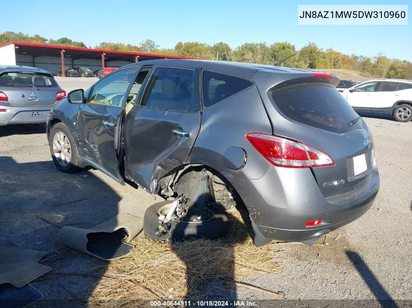 2013 Nissan Murano S VIN: JN8AZ1MW5DW310960 Lot: 40644911