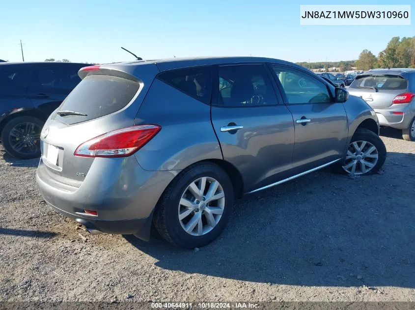 2013 Nissan Murano S VIN: JN8AZ1MW5DW310960 Lot: 40644911