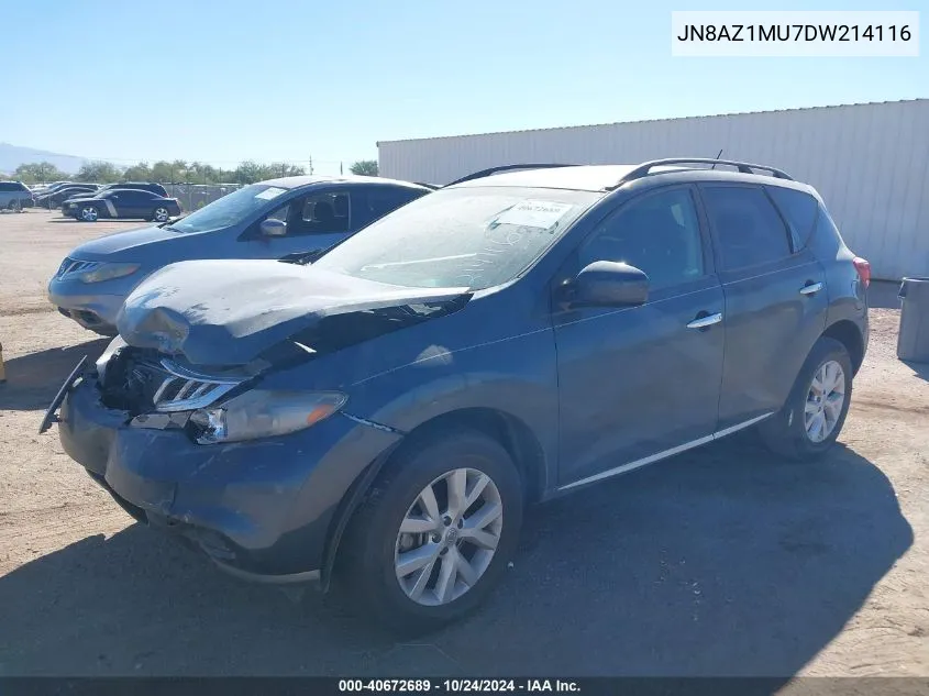 2013 Nissan Murano Sv VIN: JN8AZ1MU7DW214116 Lot: 40672689