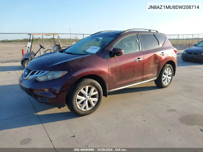 2013 Nissan Murano Sl VIN: JN8AZ1MU8DW208714 Lot: 40698966