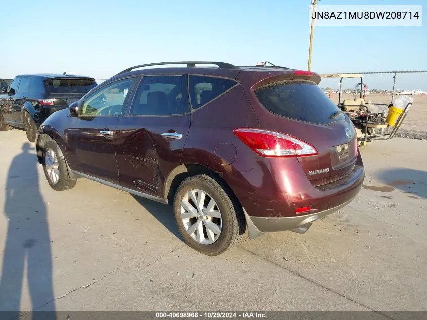 2013 Nissan Murano Sl VIN: JN8AZ1MU8DW208714 Lot: 40698966