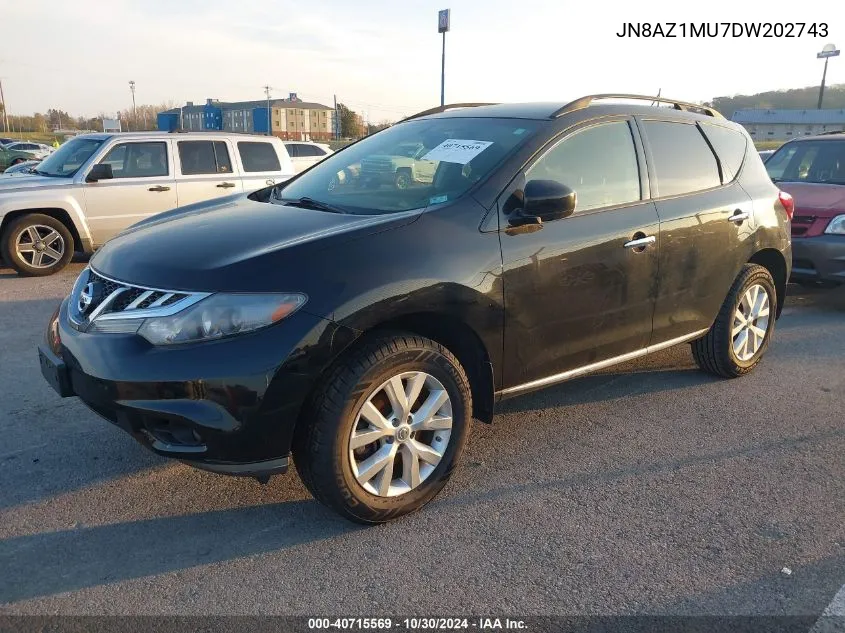 2013 Nissan Murano Sv VIN: JN8AZ1MU7DW202743 Lot: 40715569