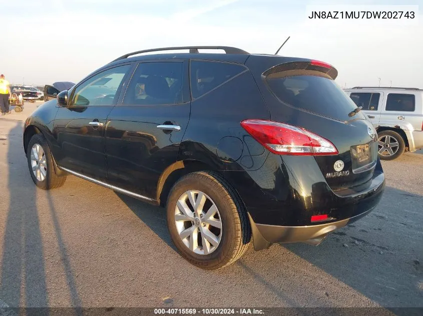 2013 Nissan Murano Sv VIN: JN8AZ1MU7DW202743 Lot: 40715569