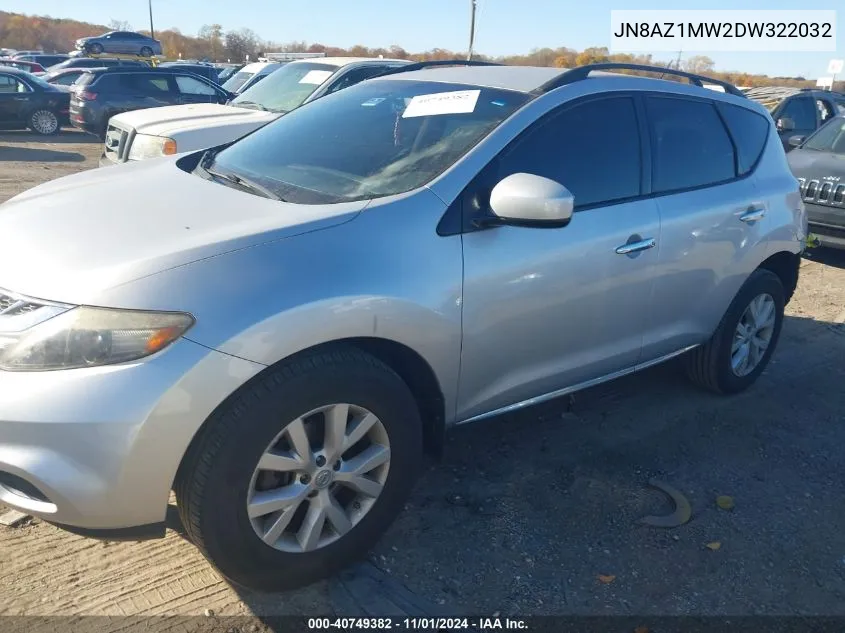 2013 Nissan Murano Sv VIN: JN8AZ1MW2DW322032 Lot: 40749382