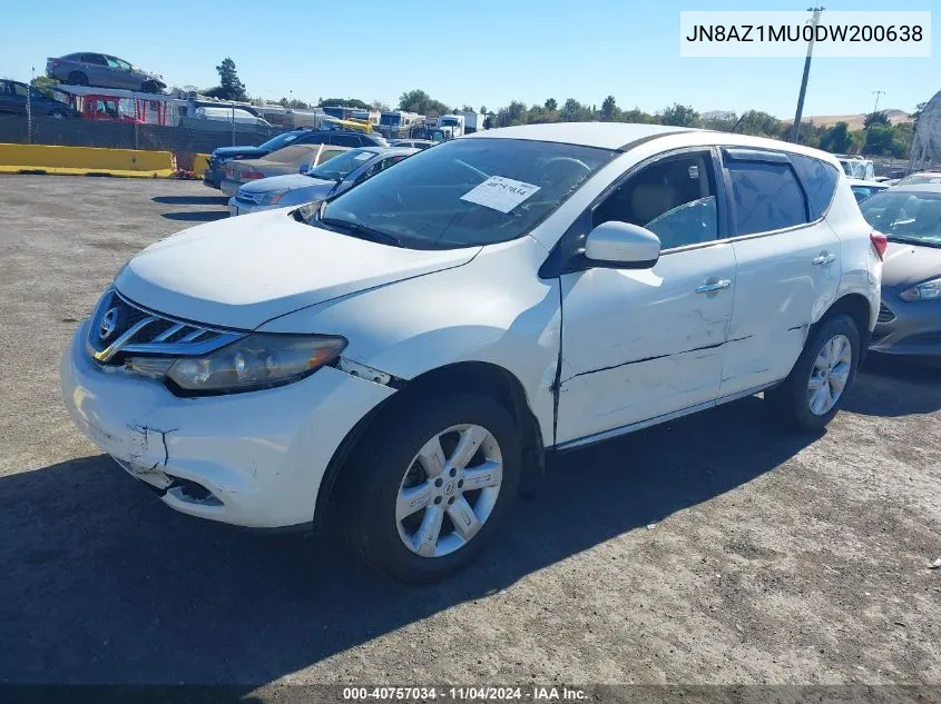 2013 Nissan Murano S/Sl/Le VIN: JN8AZ1MU0DW200638 Lot: 40757034