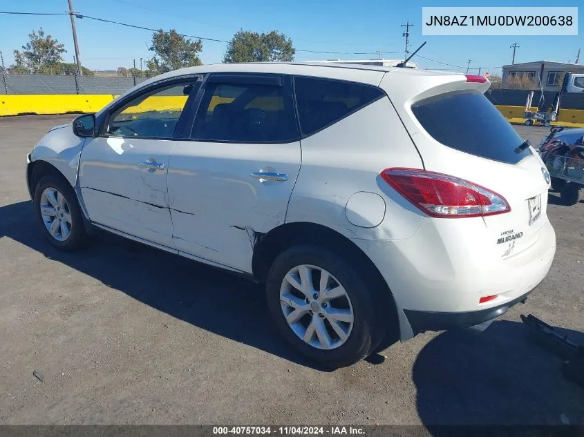 2013 Nissan Murano S/Sl/Le VIN: JN8AZ1MU0DW200638 Lot: 40757034