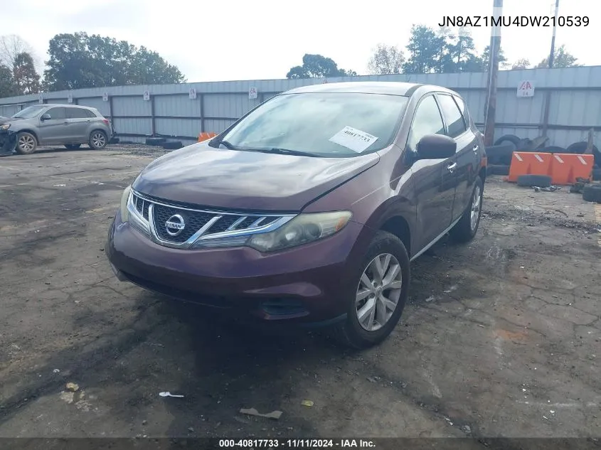 2013 Nissan Murano S VIN: JN8AZ1MU4DW210539 Lot: 40817733