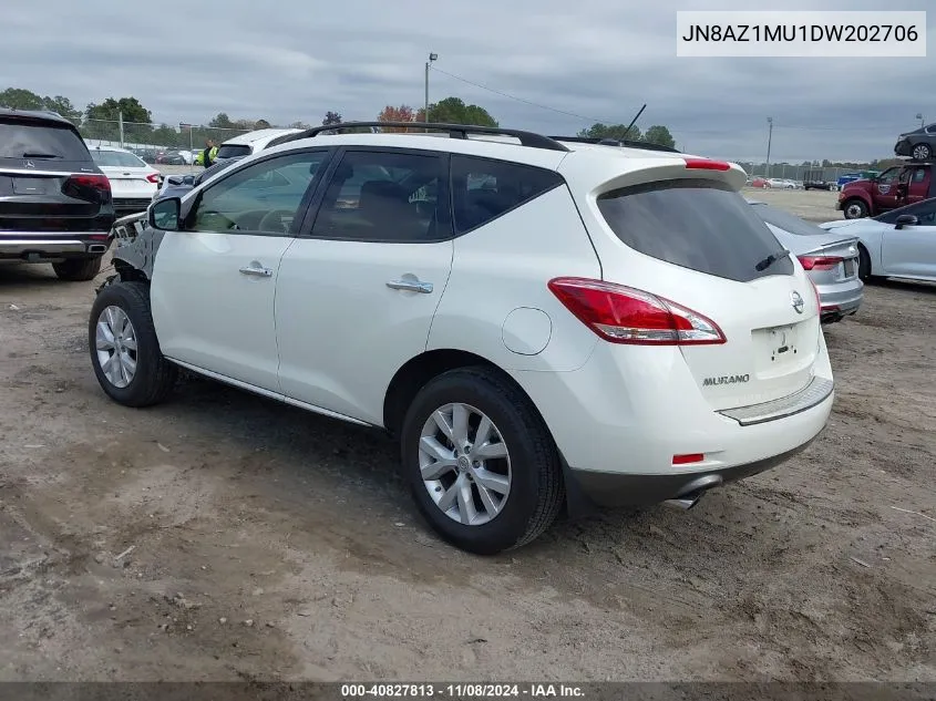 2013 Nissan Murano Sl VIN: JN8AZ1MU1DW202706 Lot: 40827813