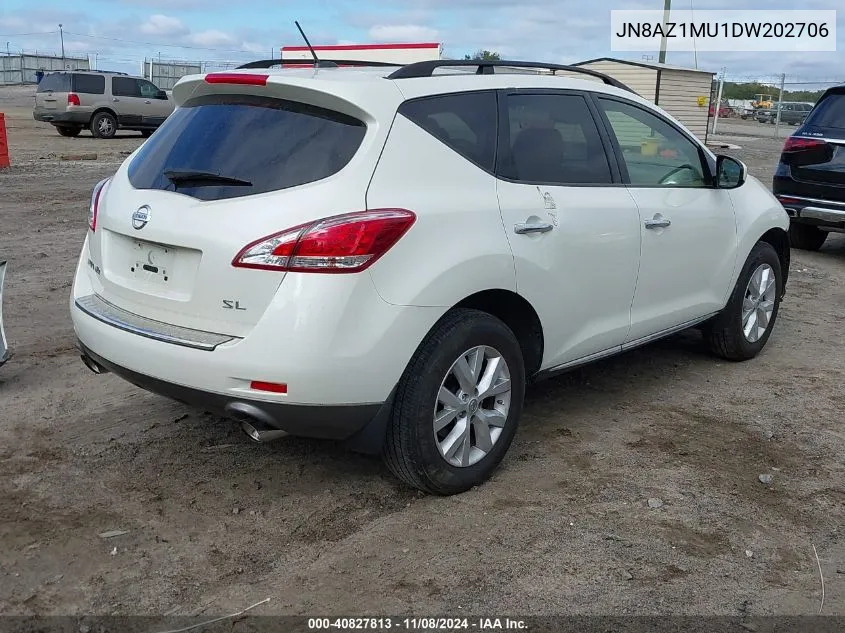 2013 Nissan Murano Sl VIN: JN8AZ1MU1DW202706 Lot: 40827813