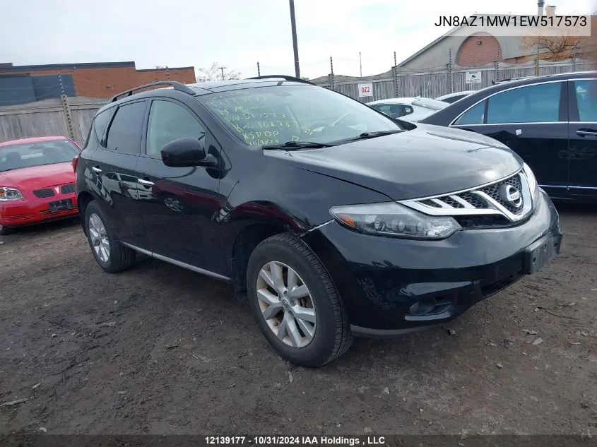 2014 Nissan Murano VIN: JN8AZ1MW1EW517573 Lot: 12139177