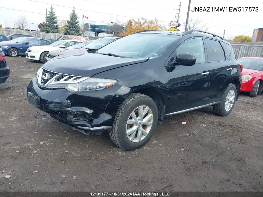 2014 Nissan Murano VIN: JN8AZ1MW1EW517573 Lot: 12139177