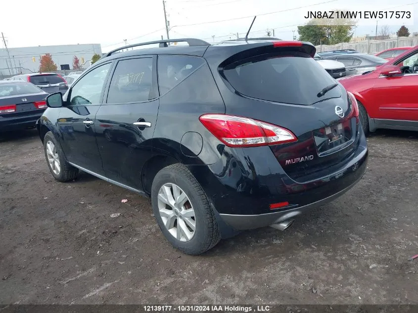 2014 Nissan Murano VIN: JN8AZ1MW1EW517573 Lot: 12139177