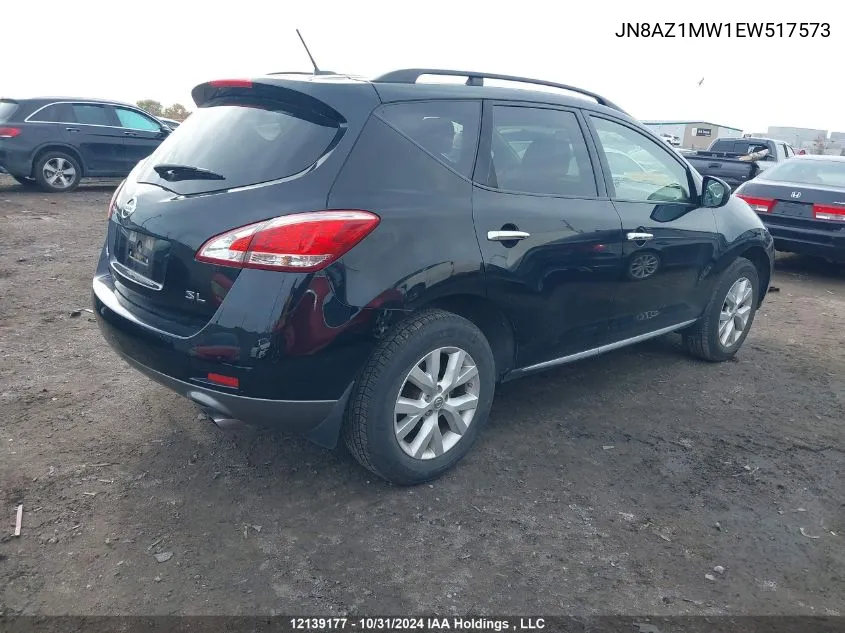 2014 Nissan Murano VIN: JN8AZ1MW1EW517573 Lot: 12139177