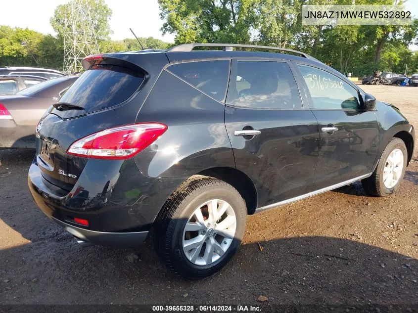 2014 Nissan Murano Sl VIN: JN8AZ1MW4EW532892 Lot: 39655328