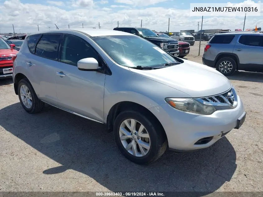 2014 Nissan Murano Le/S/Sl/Sv VIN: JN8AZ1MU7EW410316 Lot: 39683403