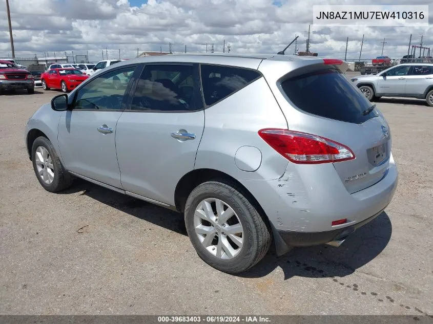 JN8AZ1MU7EW410316 2014 Nissan Murano Le/S/Sl/Sv