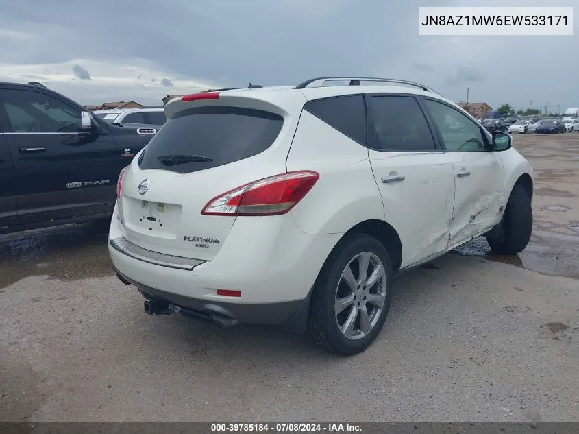 2014 Nissan Murano Le VIN: JN8AZ1MW6EW533171 Lot: 39785184