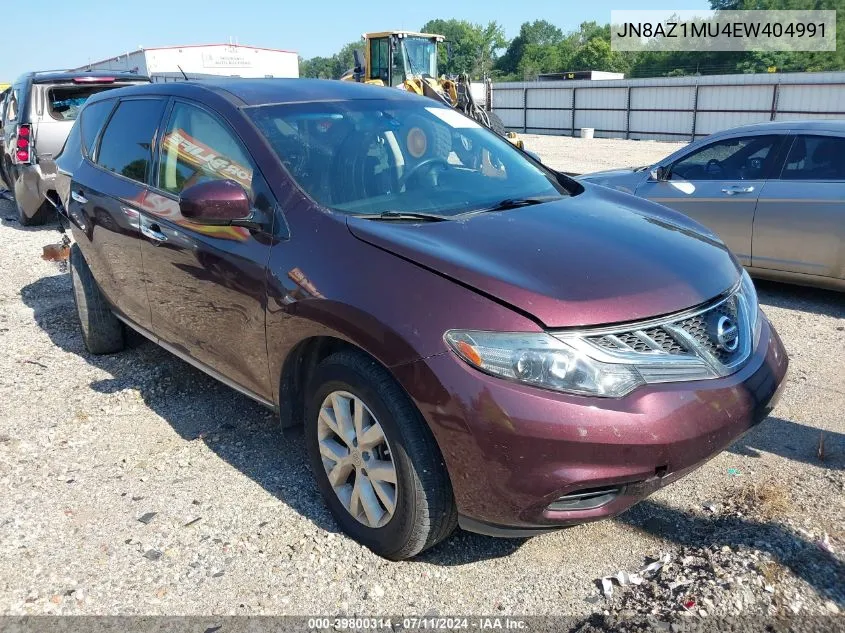 2014 Nissan Murano Le/S/Sl/Sv VIN: JN8AZ1MU4EW404991 Lot: 39800314