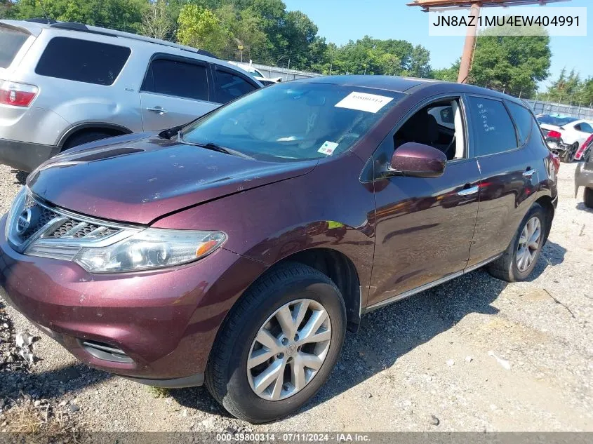 2014 Nissan Murano Le/S/Sl/Sv VIN: JN8AZ1MU4EW404991 Lot: 39800314