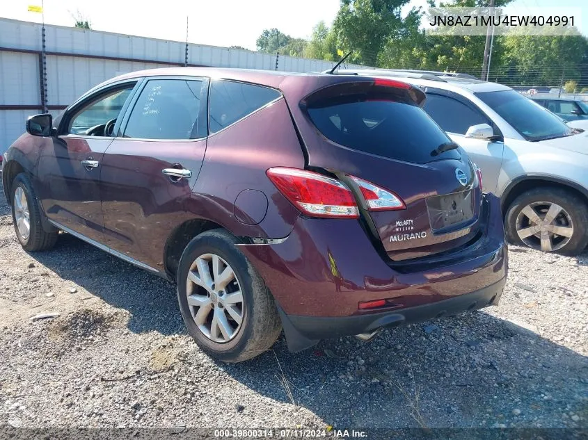 2014 Nissan Murano Le/S/Sl/Sv VIN: JN8AZ1MU4EW404991 Lot: 39800314