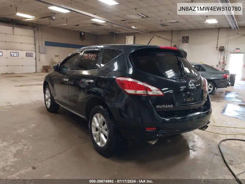 2014 Nissan Murano Le/S/Sl/Sv VIN: JN8AZ1MW4EW510780 Lot: 39874992