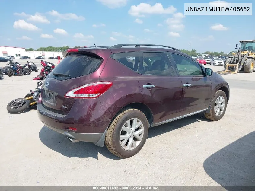 JN8AZ1MU1EW405662 2014 Nissan Murano Sl