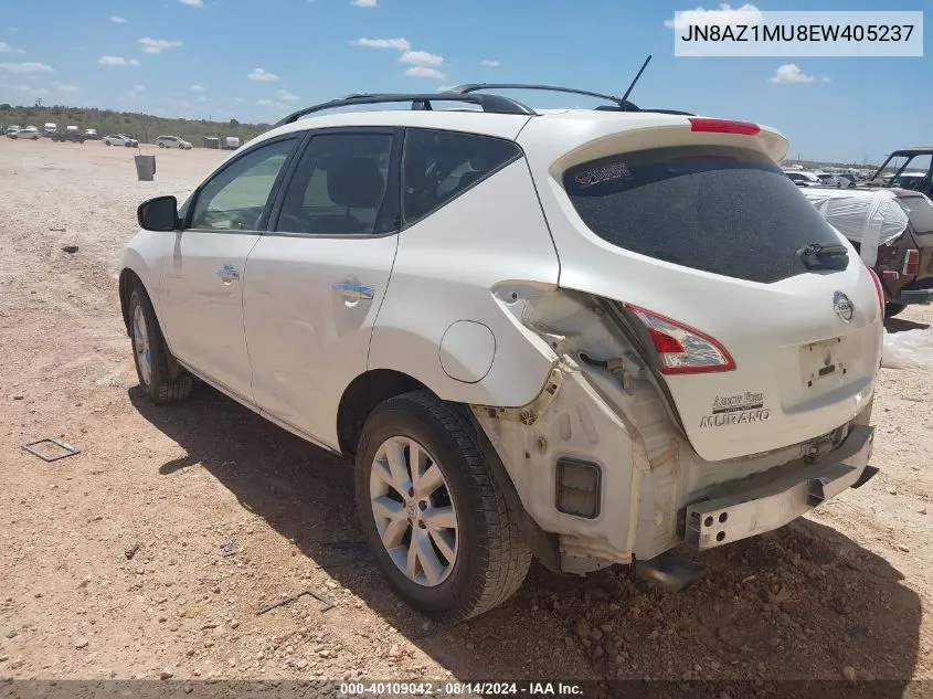 2014 Nissan Murano Sl VIN: JN8AZ1MU8EW405237 Lot: 40109042