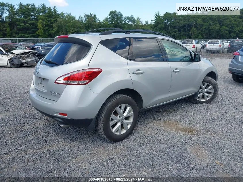 2014 Nissan Murano Sv VIN: JN8AZ1MW4EW520077 Lot: 40182673