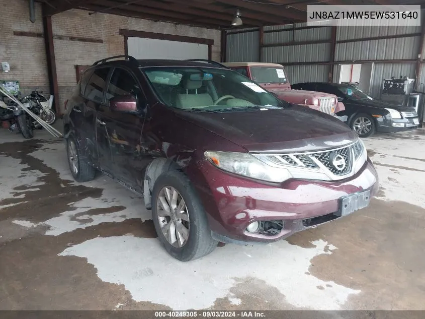 2014 Nissan Murano Sv VIN: JN8AZ1MW5EW531640 Lot: 40249305