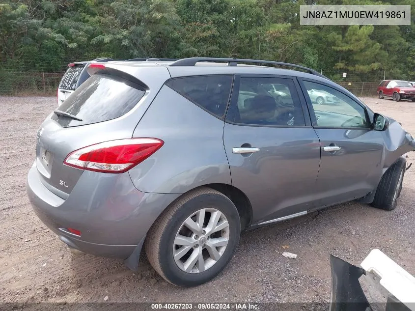 JN8AZ1MU0EW419861 2014 Nissan Murano Sl