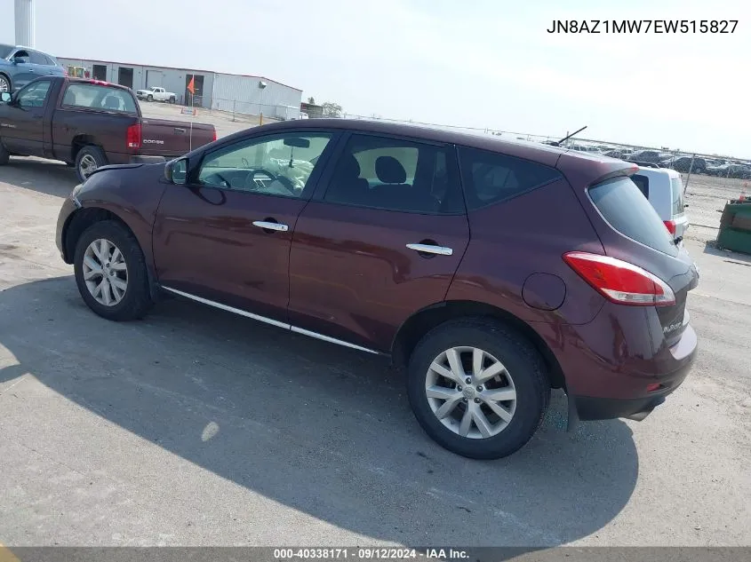 2014 Nissan Murano Le/S/Sl/Sv VIN: JN8AZ1MW7EW515827 Lot: 40338171