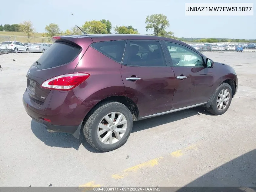 2014 Nissan Murano Le/S/Sl/Sv VIN: JN8AZ1MW7EW515827 Lot: 40338171