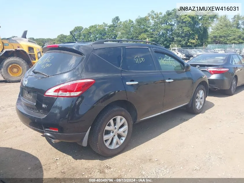 2014 Nissan Murano Sv VIN: JN8AZ1MUXEW416031 Lot: 40349796