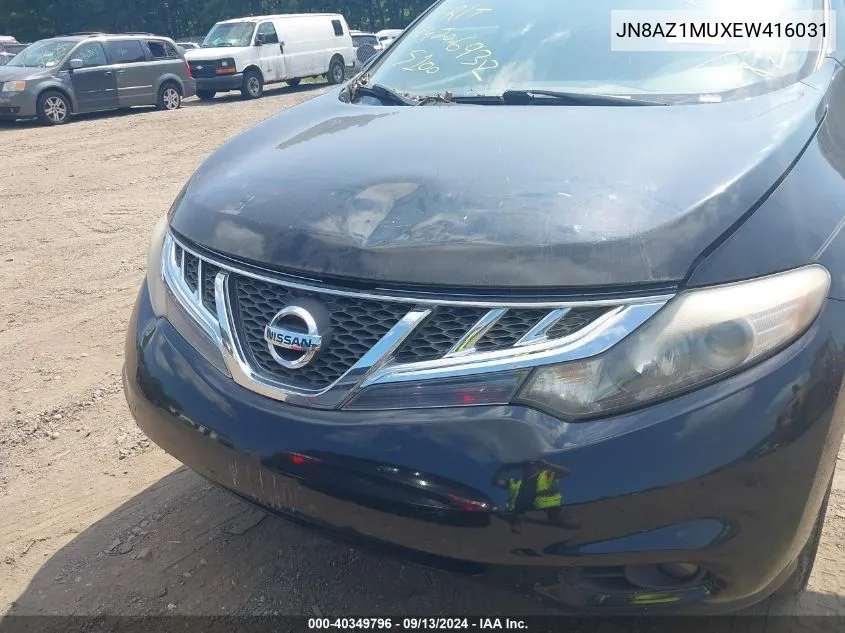 2014 Nissan Murano Sv VIN: JN8AZ1MUXEW416031 Lot: 40349796